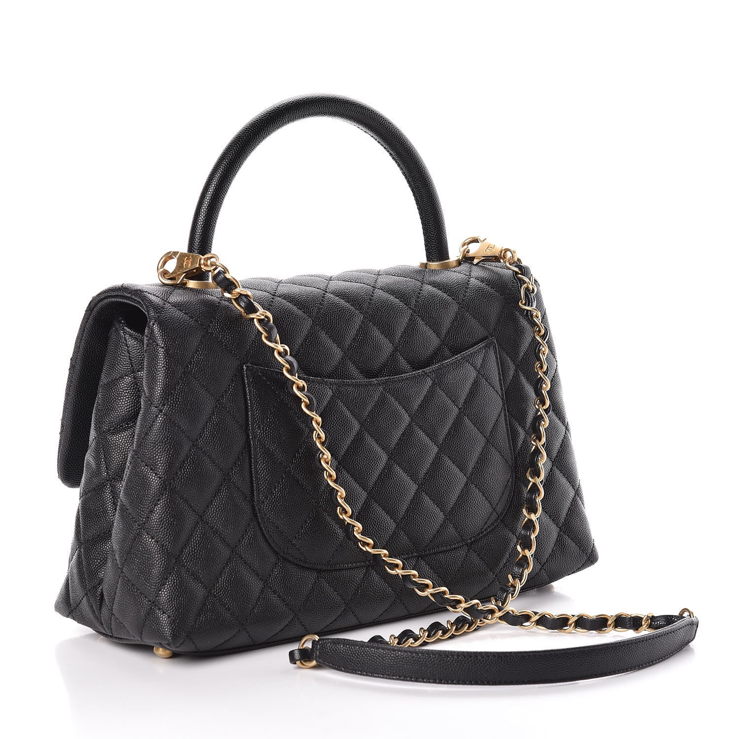Chanel Caviar Quilted Small Coco Handle Flap Black 3 of 9