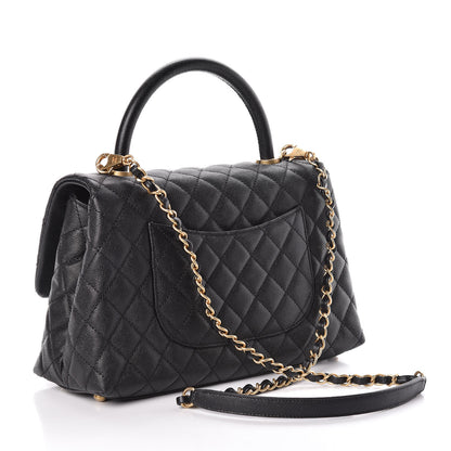 Chanel Caviar Quilted Small Coco Handle Flap Black 3 of 9