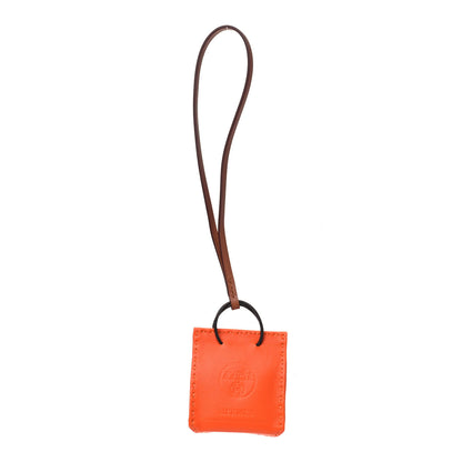 Hermes Milo Lambskin Swift Shopping Bag Charm Feu Gold 1 of 3