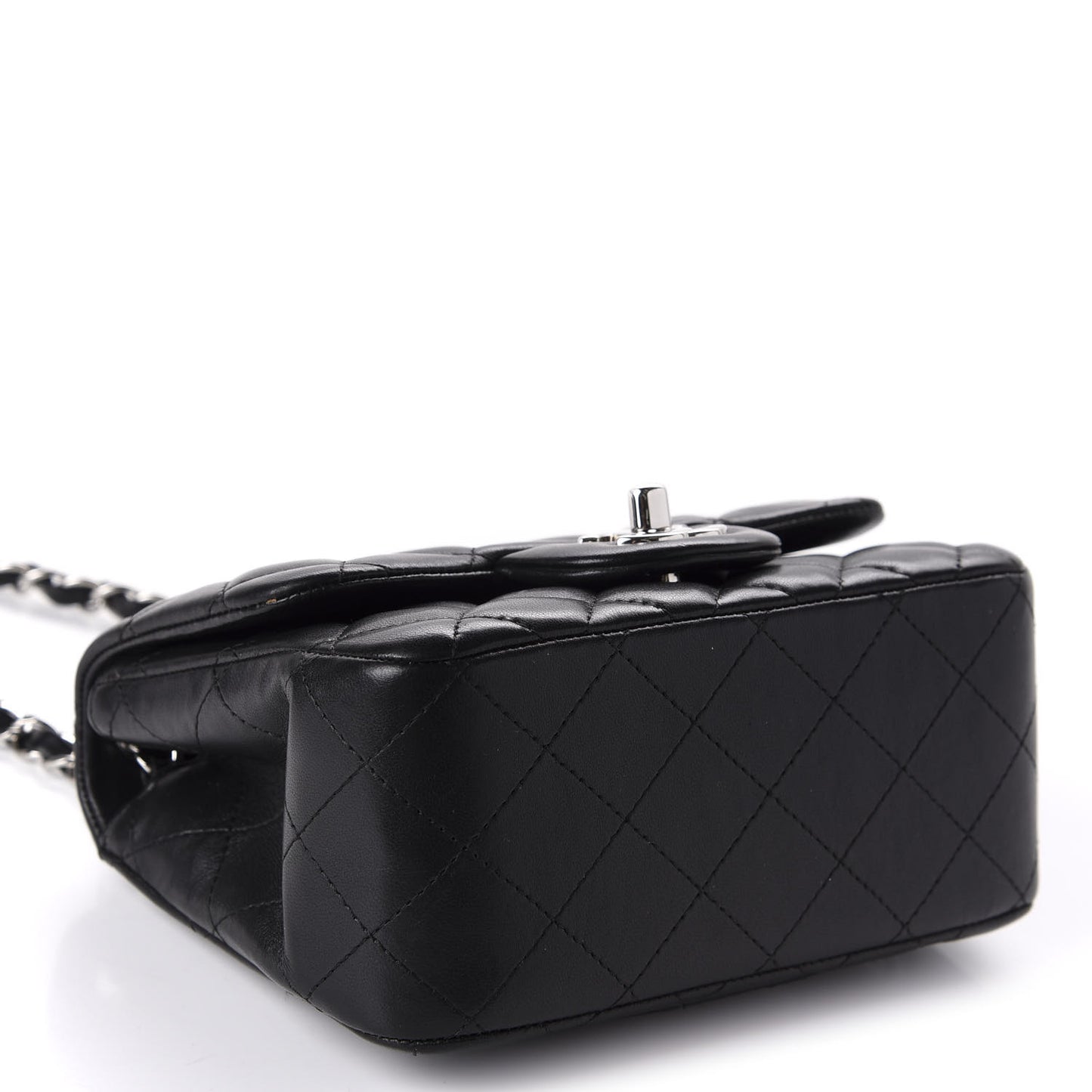 Lambskin Quilted Mini Square Flap Black