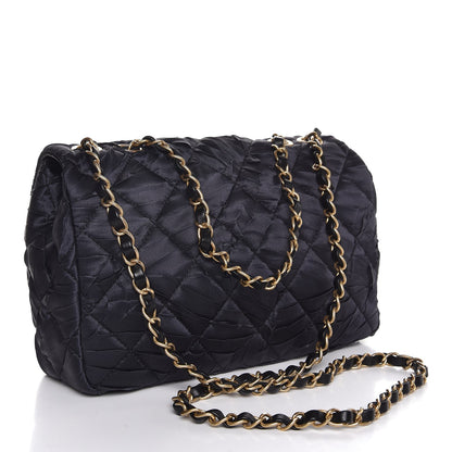 Chanel Satin Quilted Pleated Flap Grey 4 of 8
