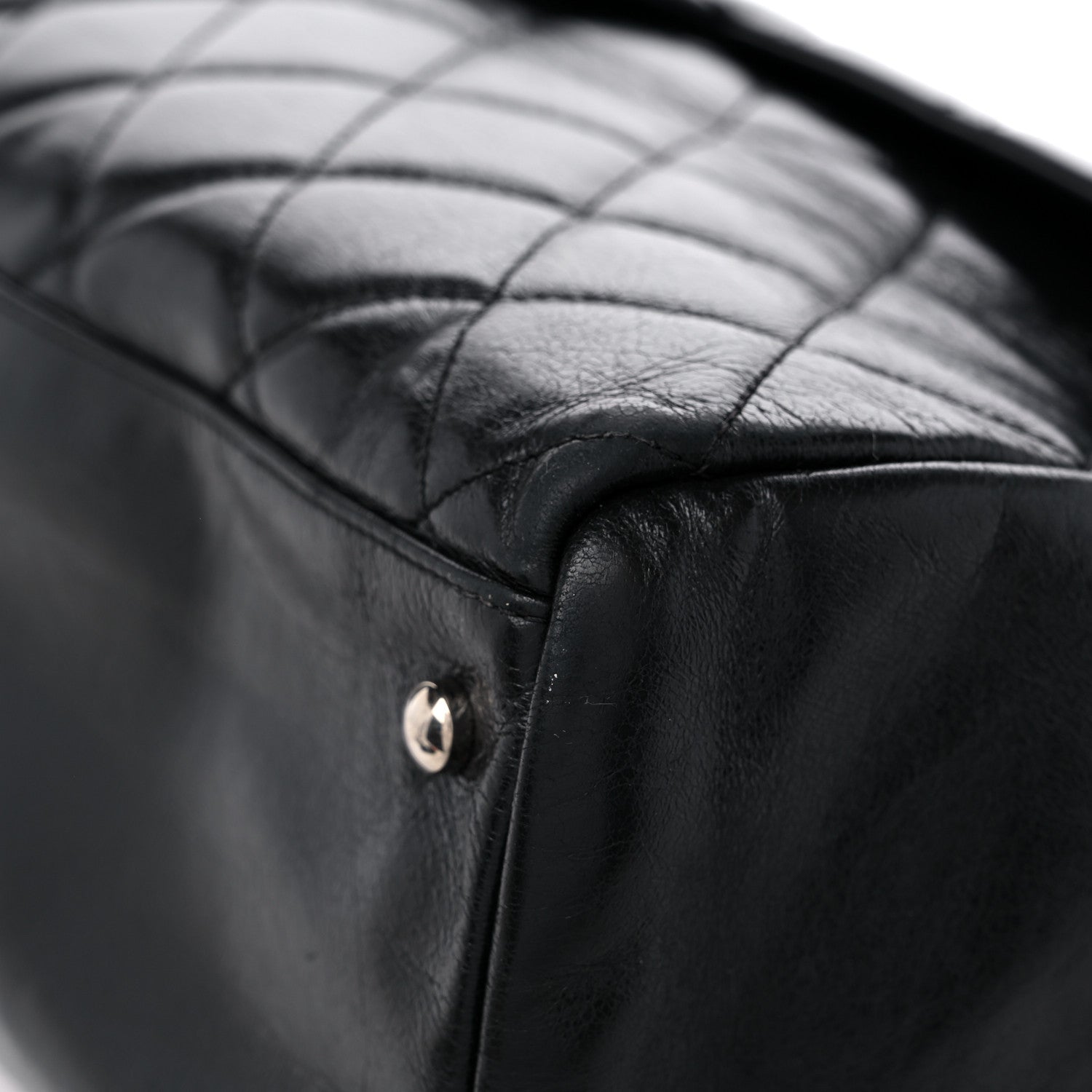 Chanel Glazed Calfskin Quilted Large CC Delivery Tote Black 9 of 17