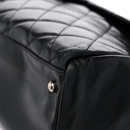 Chanel Glazed Calfskin Quilted Large CC Delivery Tote Black 9 of 17