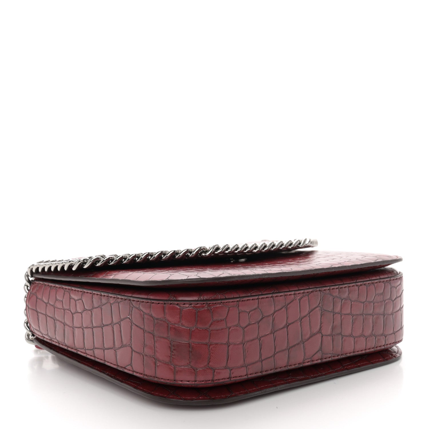 Stella McCartney Embossed Crocodile Effect Medium Falabella Box Shoulder Bag Red 4 of 11