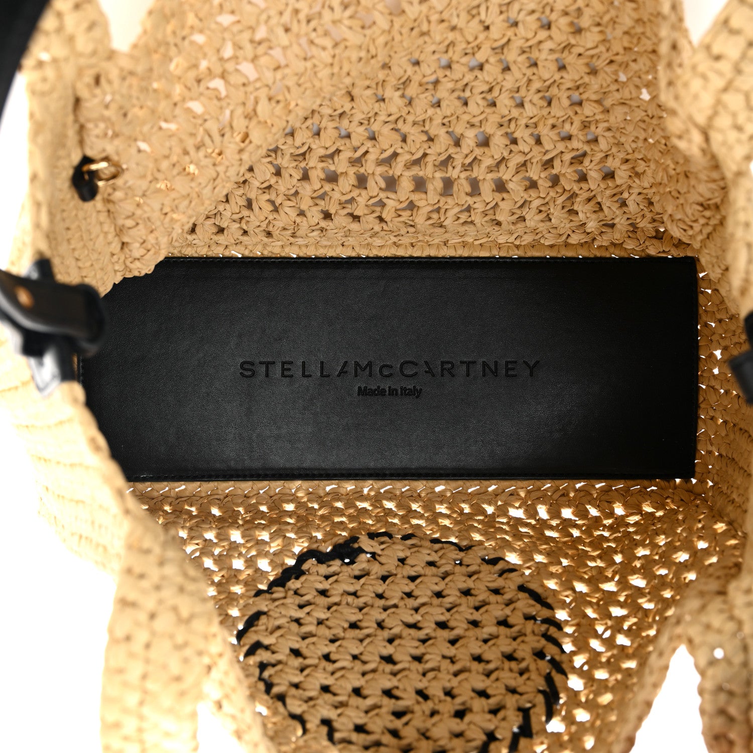 Stella McCartney Braided Raffia Eco Alter Napa Perforated Logo Crossbody Bag Natural 5 of 11