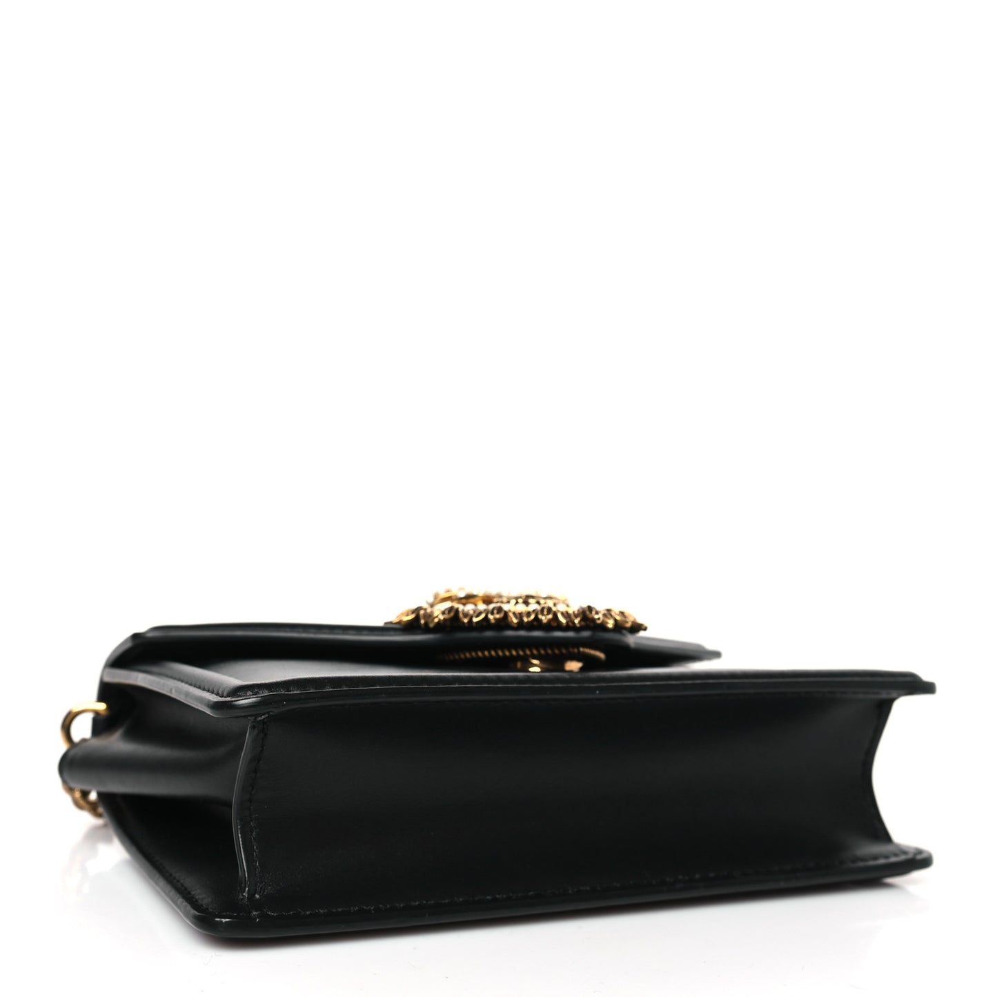 Smooth Calfskin Small Devotion Envelope Top Handle Bag Black