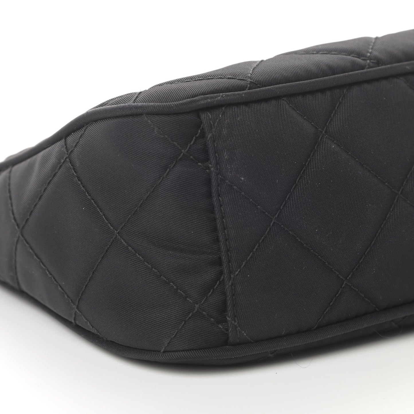 Nylon Tessuto Impuntu Quilted Crossbody Bag Black