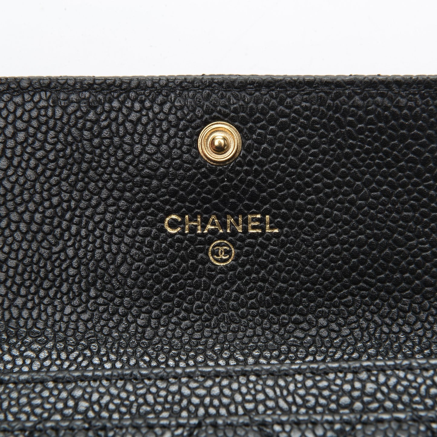 Caviar Quilted Flap Card Holder Black