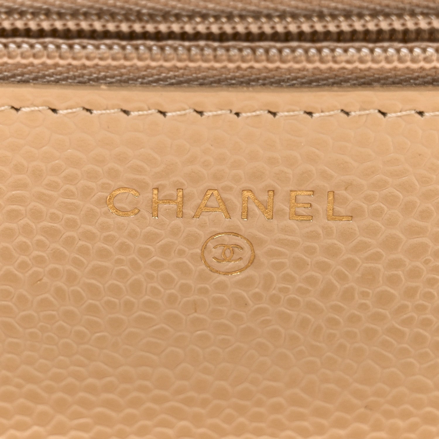 Chanel Caviar Quilted Wallet on Chain WOC Beige 6 of 12