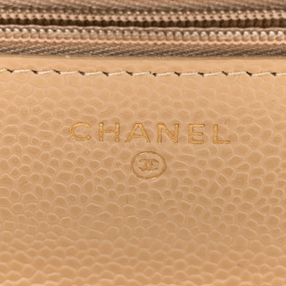 Chanel Caviar Quilted Wallet on Chain WOC Beige 6 of 12