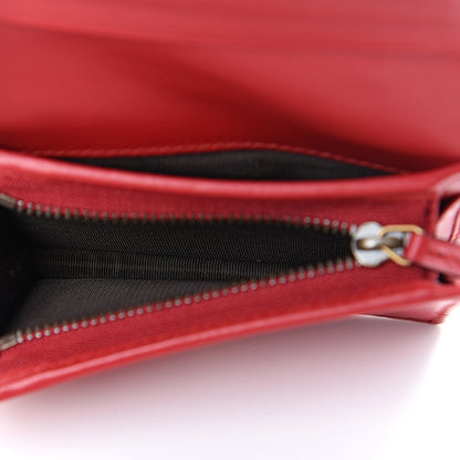 Gucci Calfskin Matelasse GG Marmont Card Case Wallet Hibiscus Red 4 of 8