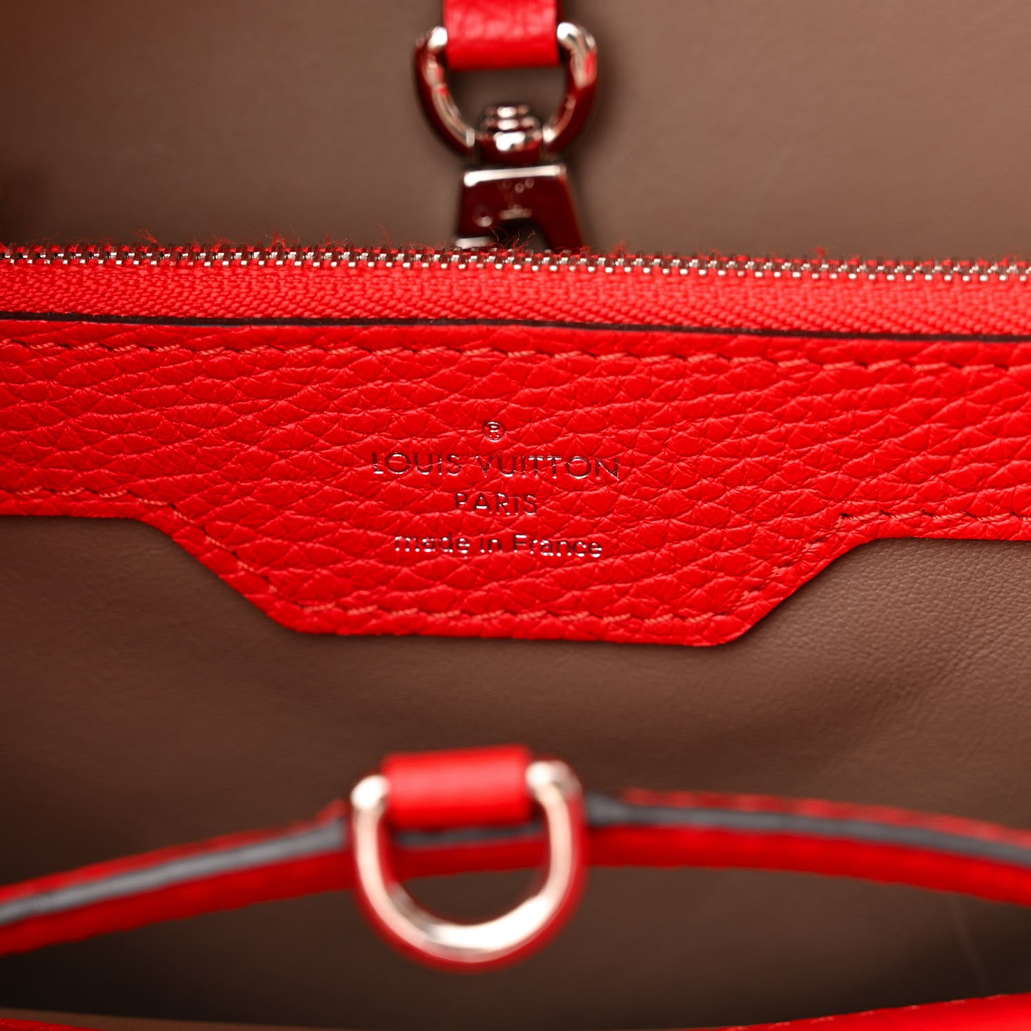 Louis Vuitton Taurillon Capucines MM Coquelicot 6 of 9