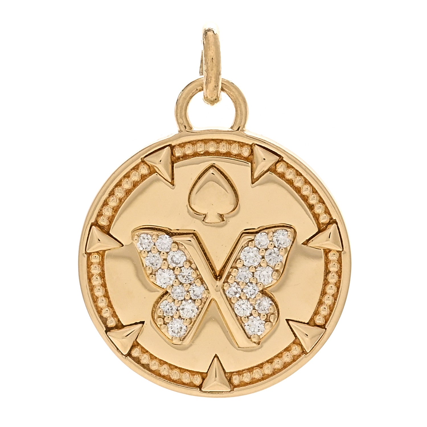 Foundrae 18K Yellow Gold Diamond Baby Reverie Medallion Pendant 1 of 3