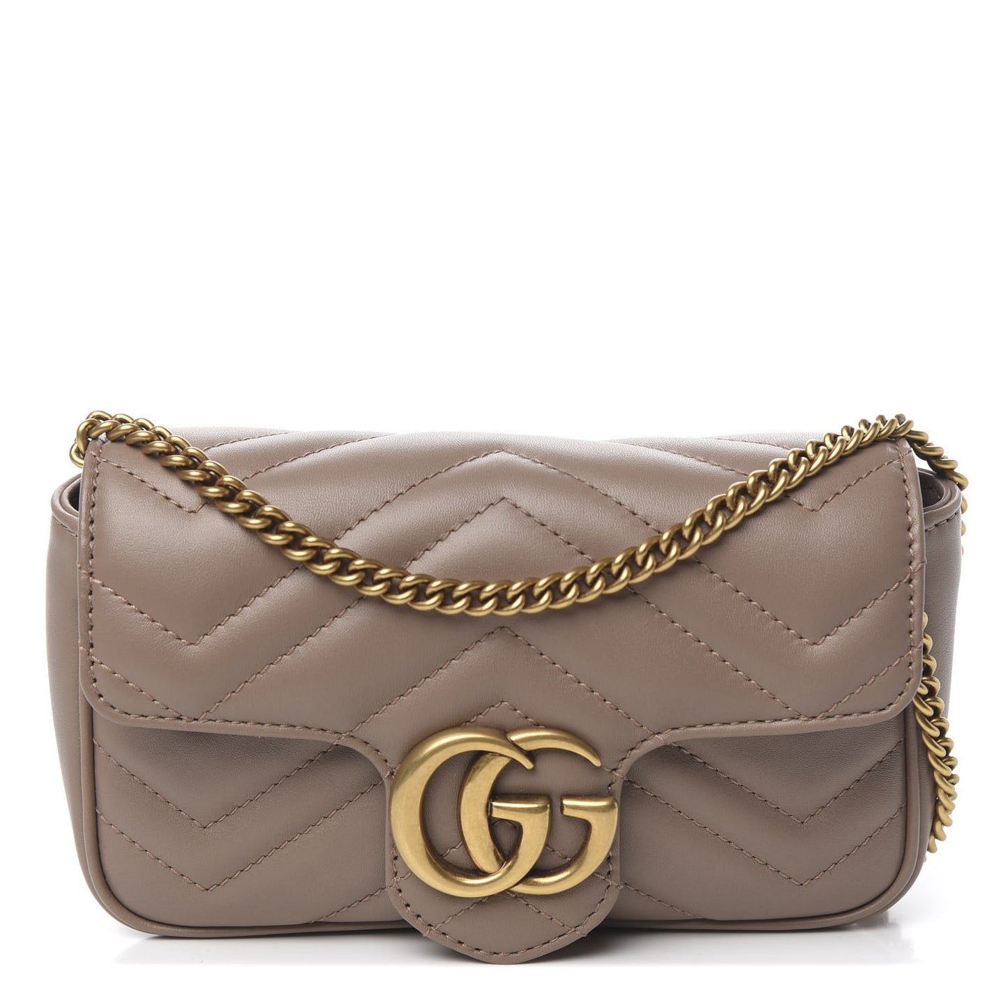Calfskin Matelasse Super Mini GG Marmont Shoulder Bag Porcelain Rose