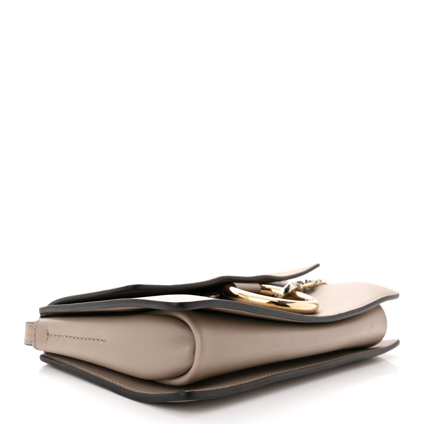 Suede Calfskin Small Faye Shoulder Bag Motty Grey