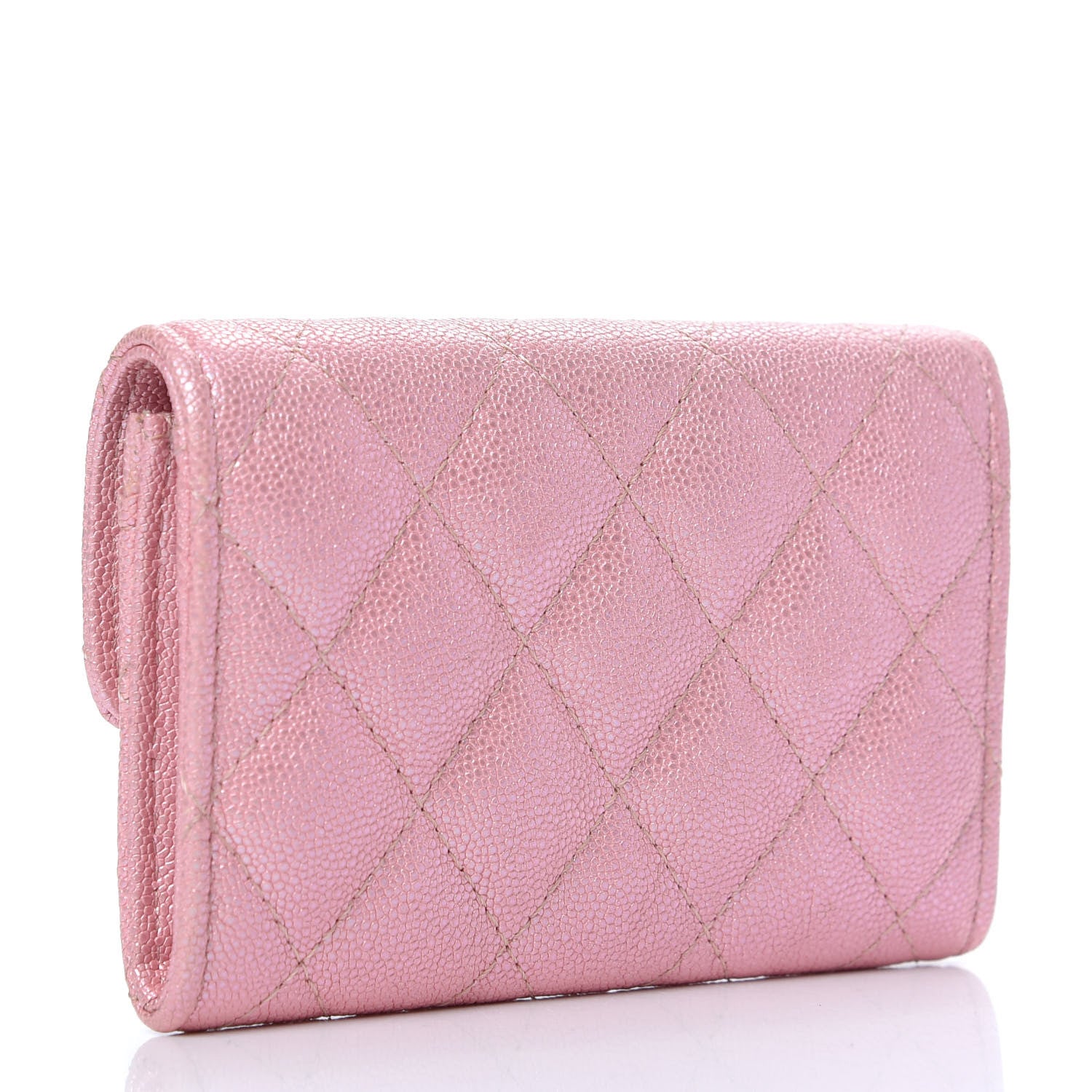 Chanel Iridescent Caviar Quilted Flap Card Holder Rose Pink 3 of 8