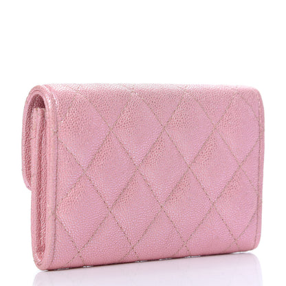 Chanel Iridescent Caviar Quilted Flap Card Holder Rose Pink 3 of 8