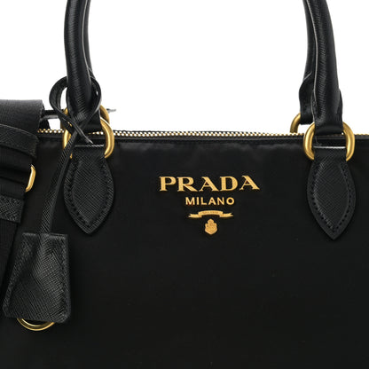 Prada Tessuto Nylon Saffiano Small Satchel Black 9 of 11