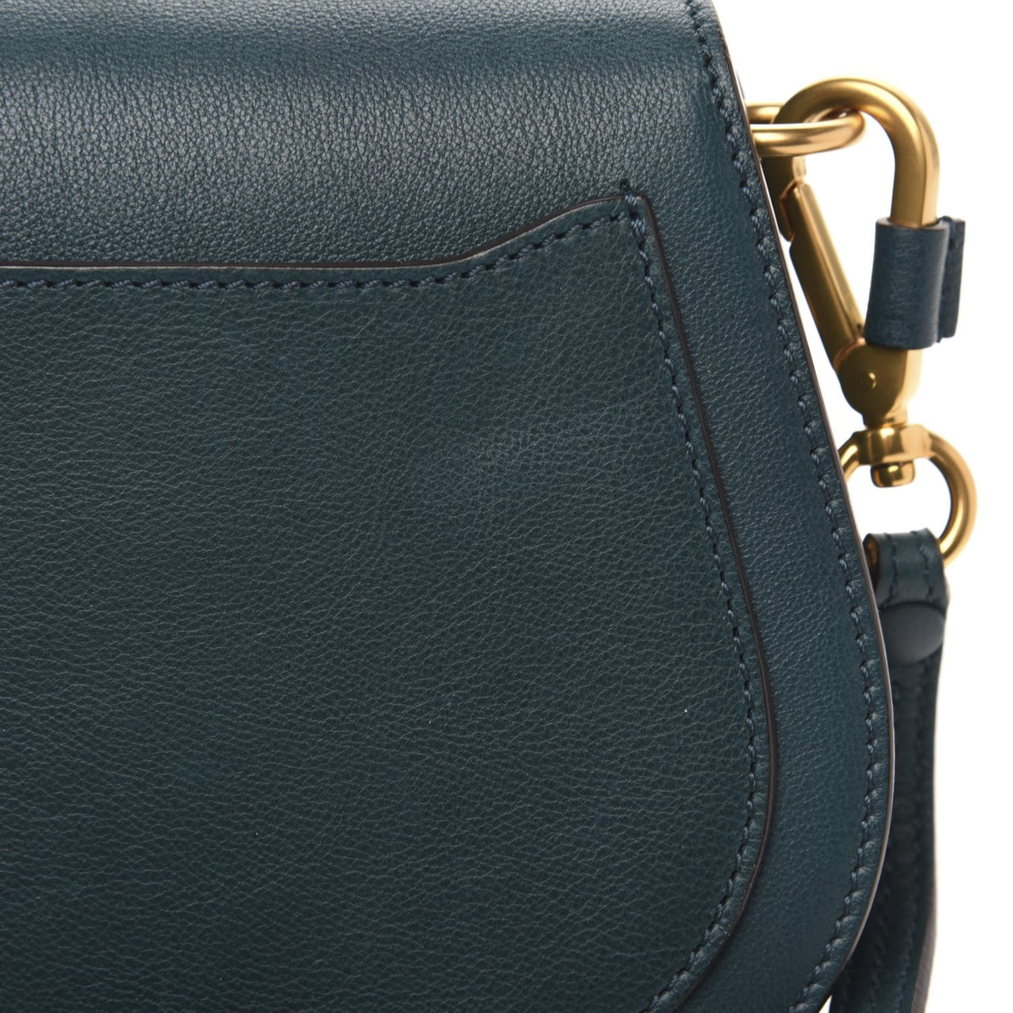 Calfskin Suede Small Nile Bracelet Bag Teal
