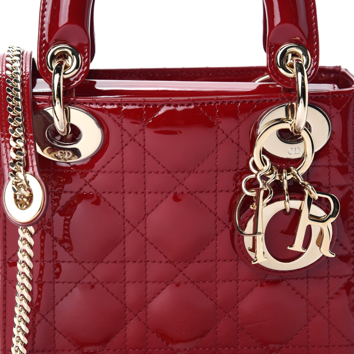 Christian Dior Patent Cannage Mini Lady Dior Red 10 of 10