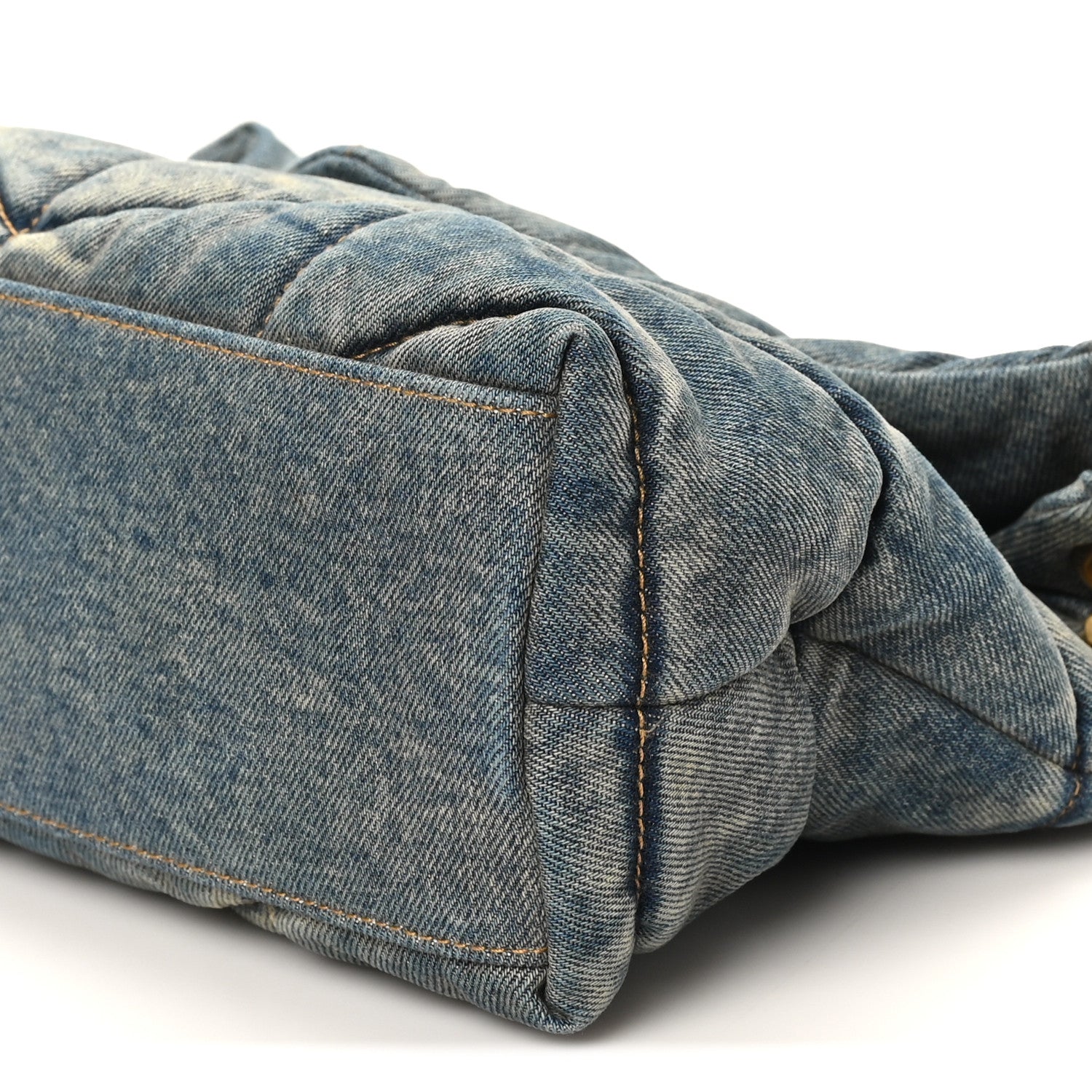 Saint Laurent Denim Quilted Small Loulou Puffer Monogram Chain Satchel Blue Cinnamon 10 of 11