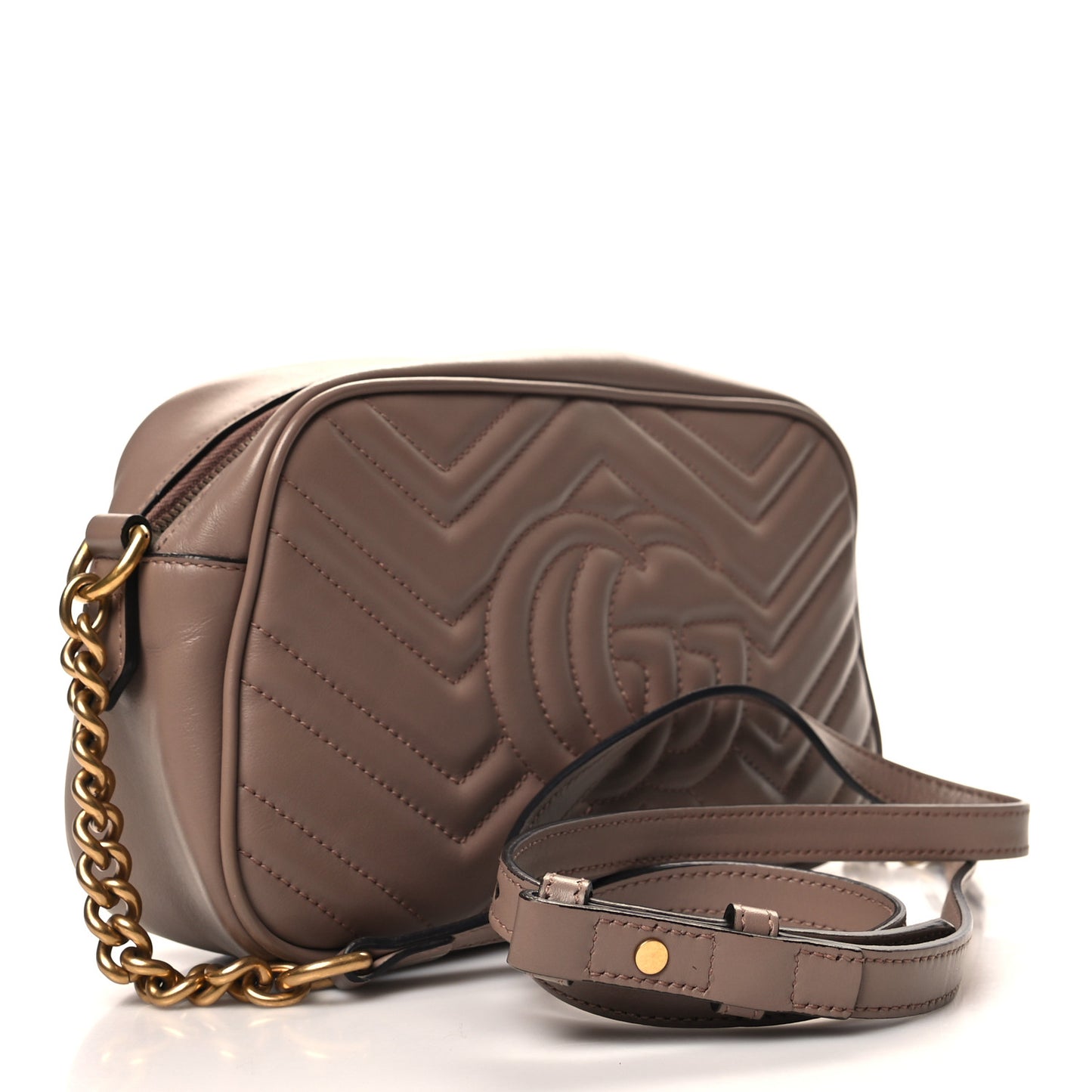 Calfskin Matelasse Small GG Marmont Chain Shoulder Bag Porcelain Rose