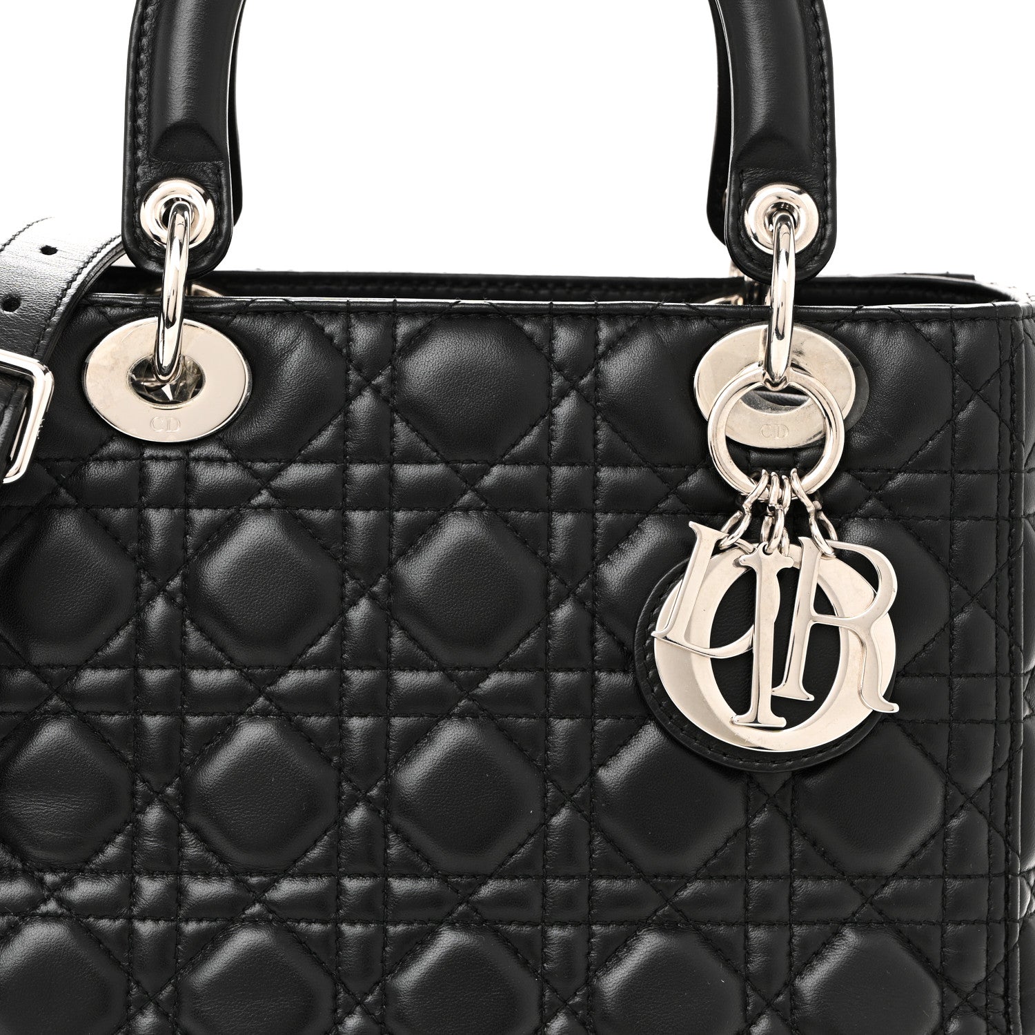 Christian Dior Lambskin Cannage Medium Lady Dior Black 8 of 10