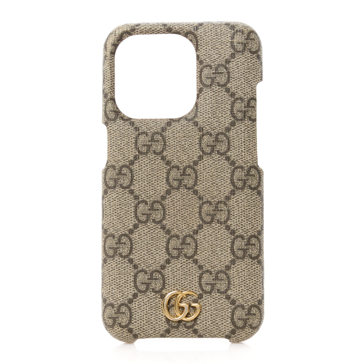 Gucci GG Supreme Monogram Ophidia iPhone 15 Pro Phone Case Beige Ebony 1 of 13