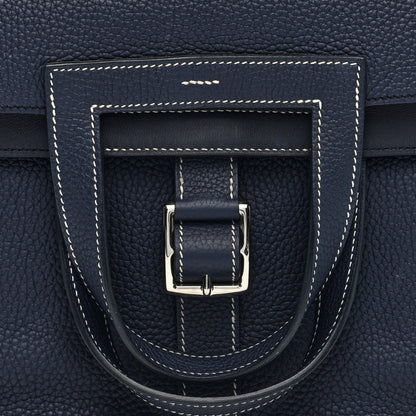 Hermes Taurillon Clemence Halzan 31 GM Bleu Saphir 8 of 10