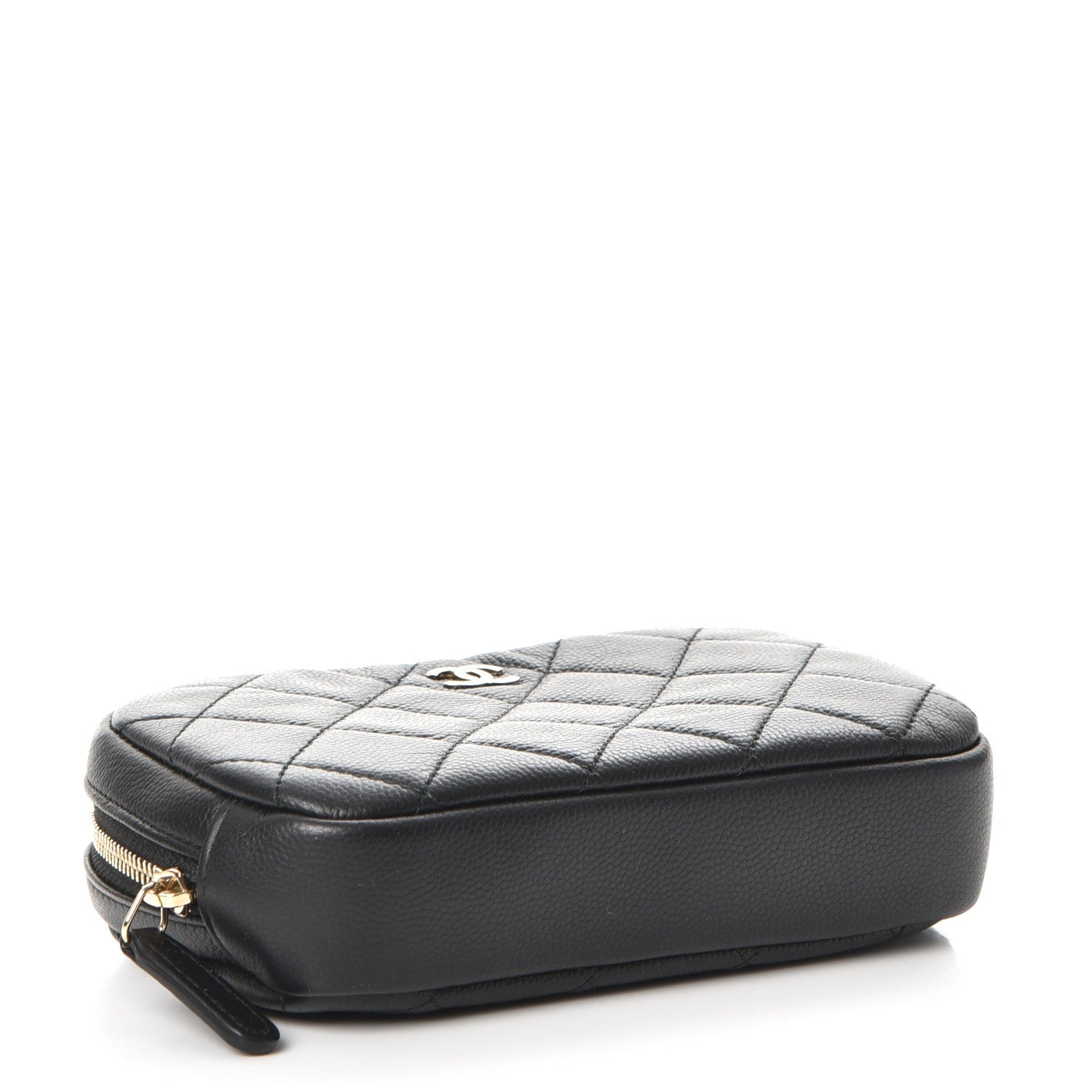Chanel Caviar Quilted Small Curvy Pouch Cosmetic Case Black 4 of 7