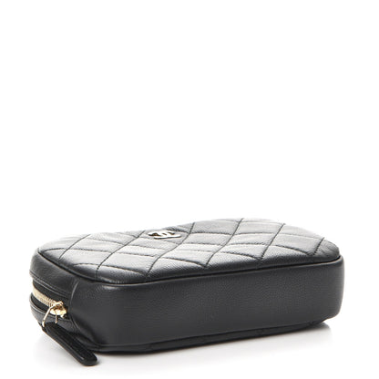 Chanel Caviar Quilted Small Curvy Pouch Cosmetic Case Black 4 of 7