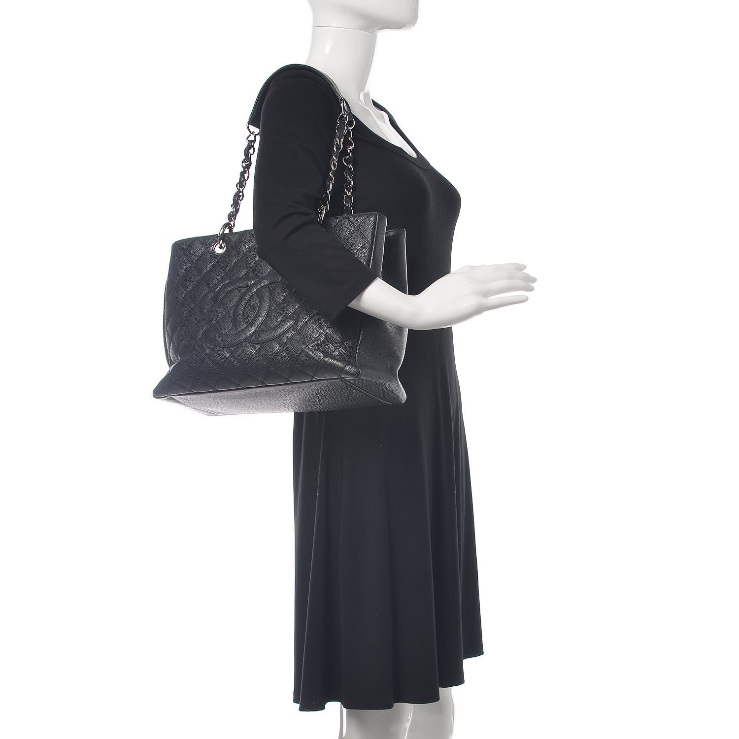 Chanel Caviar Quilted Grand Shopping Tote GST Black 2 of 26