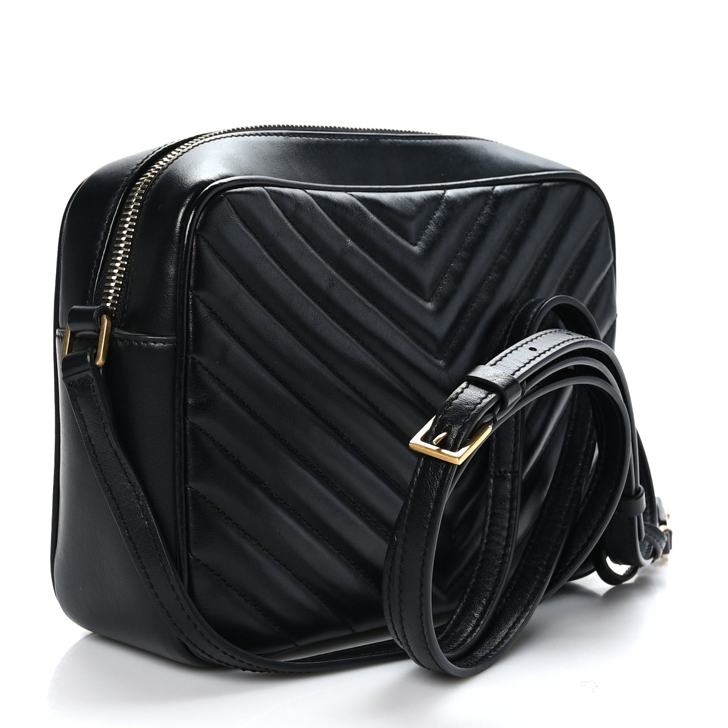 Calfskin Matelasse Monogram Lou Camera Bag Black