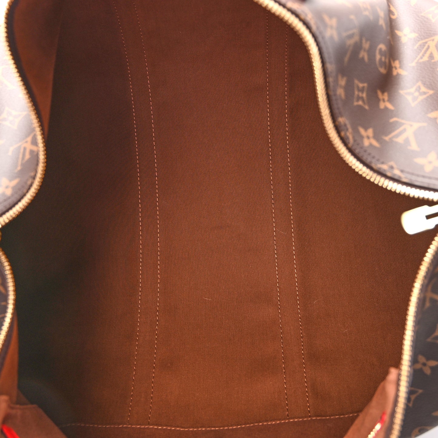 Calfskin Monogram Keepall Bandouliere 50 Coquelicot