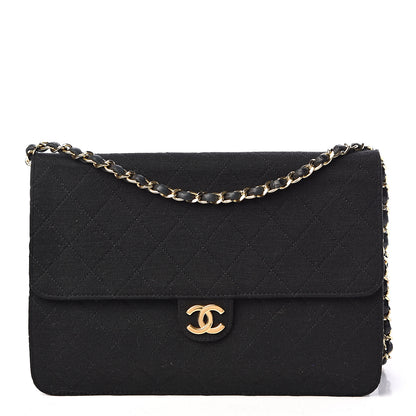 Chanel Jersey Quilted Medium Single Flap Black 2 of 12