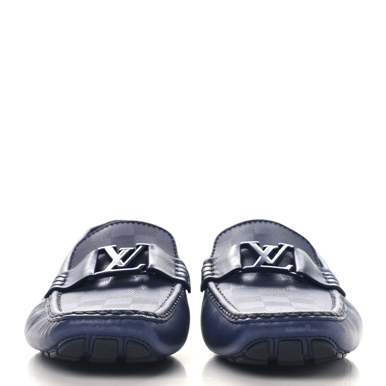 Louis Vuitton Damier Mens Monte Carlo Car Shoe Moccasin Loafers 10 Blue 3 of 9