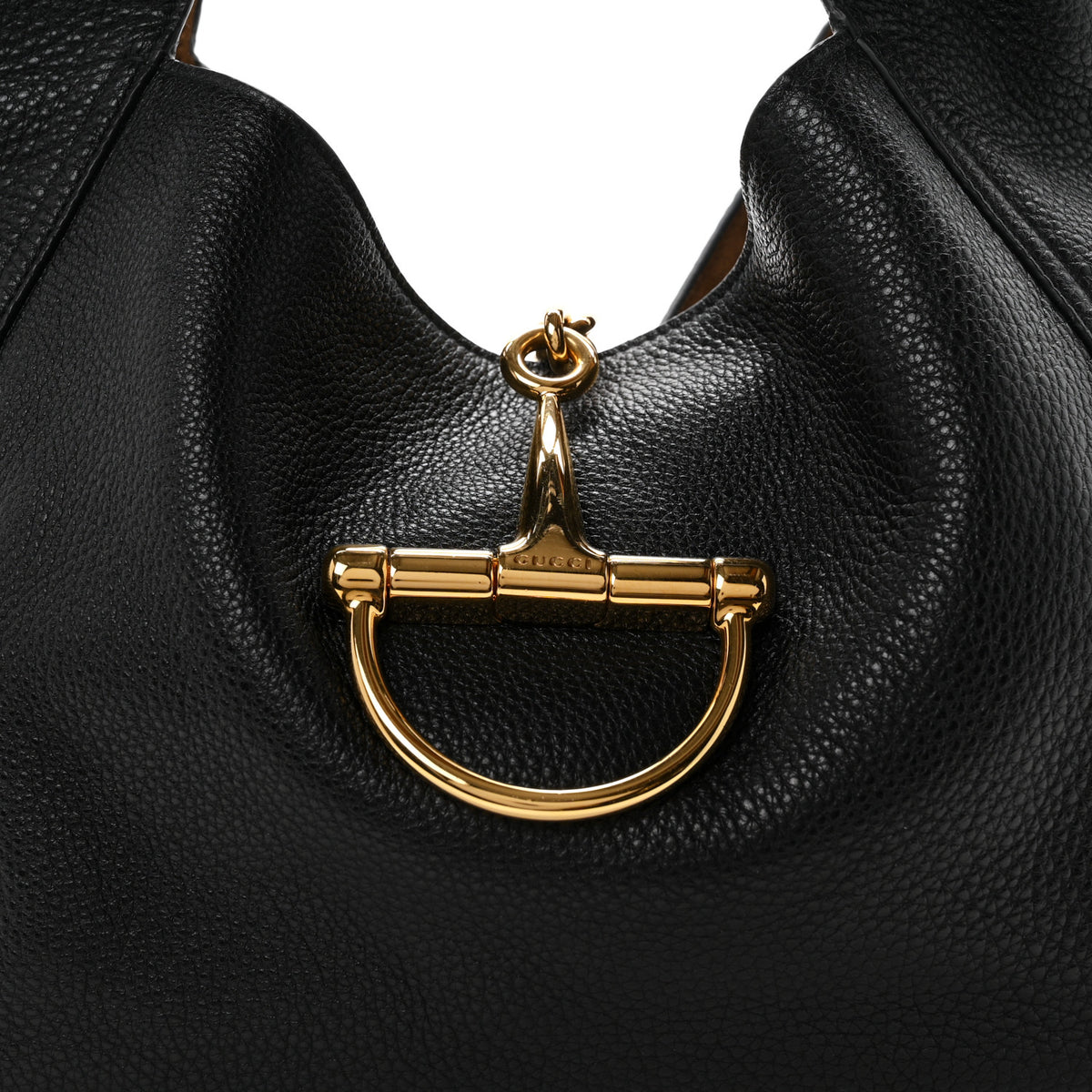 Gucci Grained Calfskin Softbit Maxi Shoulder Bag Black 9 of 11