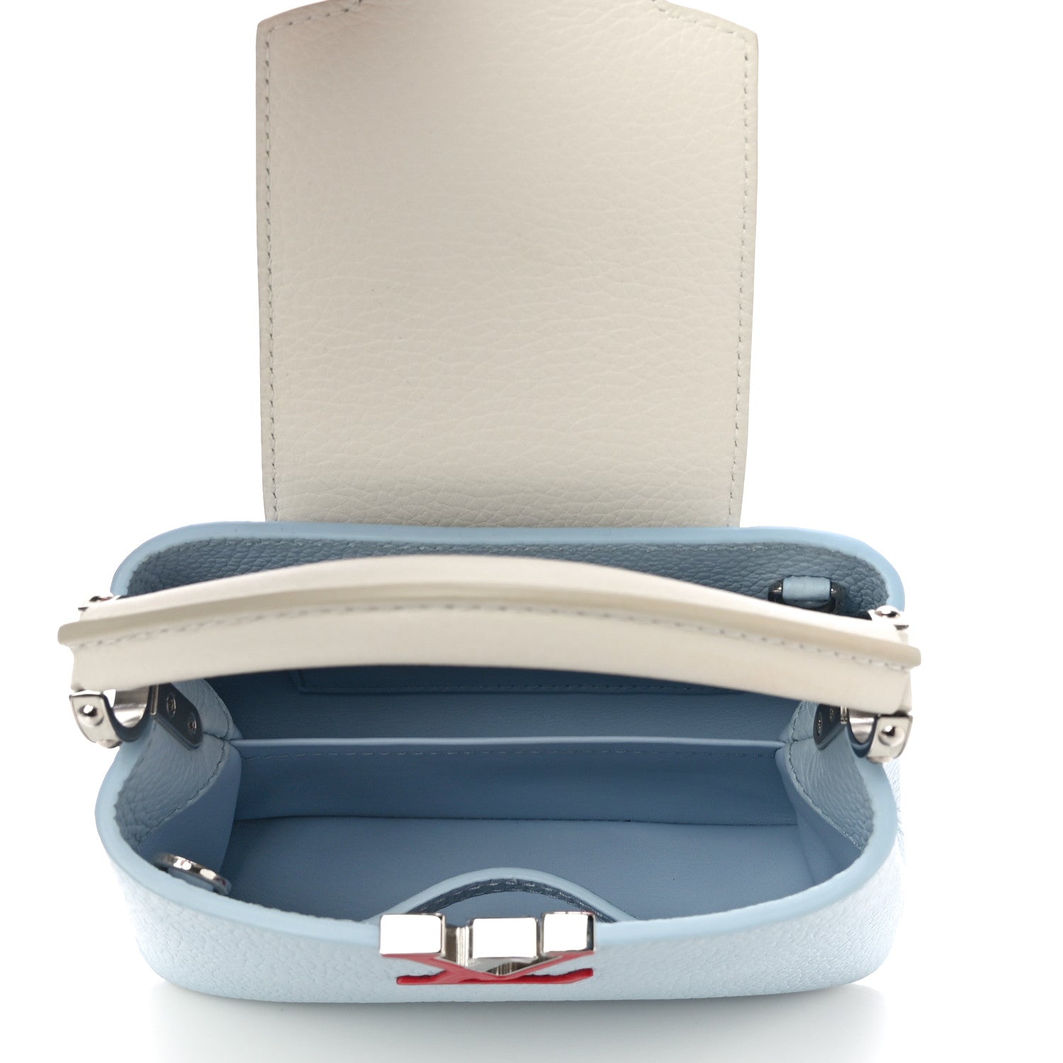 Louis Vuitton Taurillon Capucines Mini Light Blue White Red 5 of 10