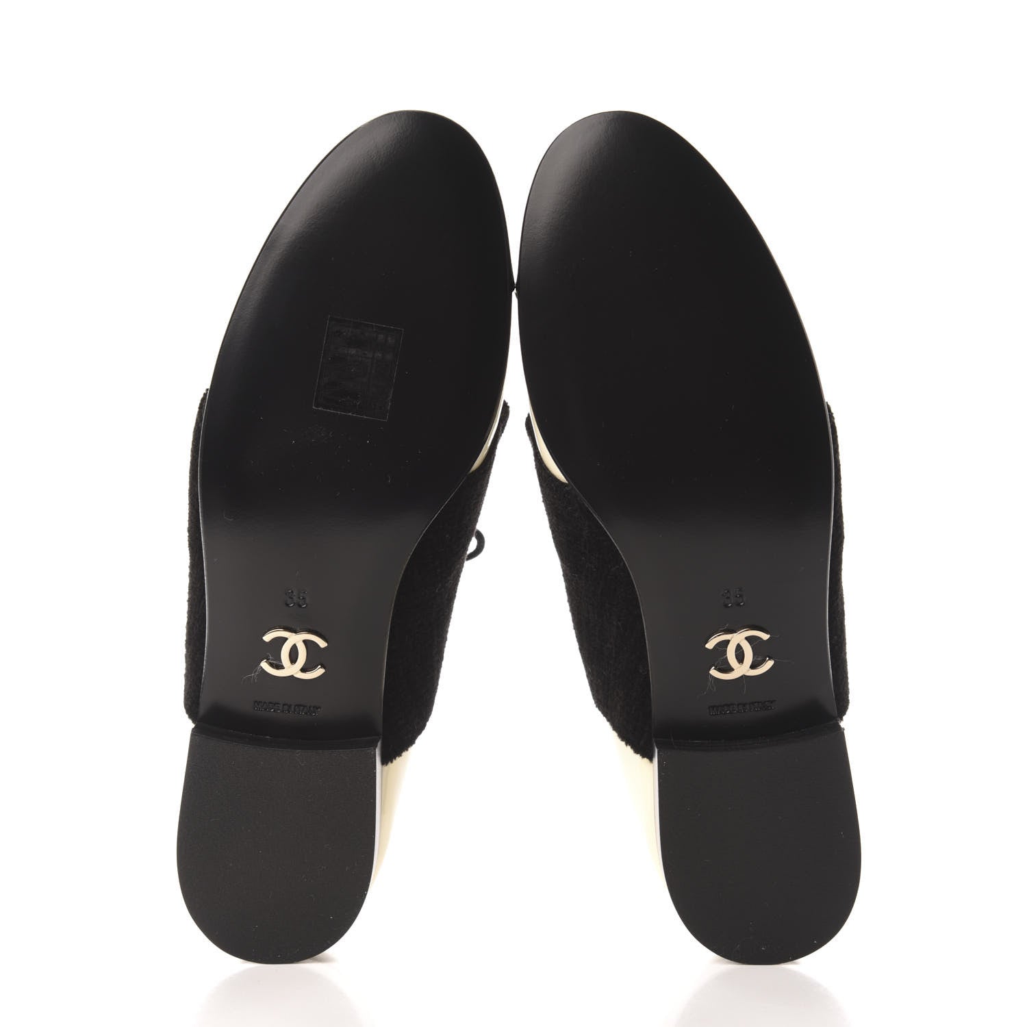 Chanel Patent CC Cap Toe Womens Lace Up Oxfords 35 Black White 5 of 9