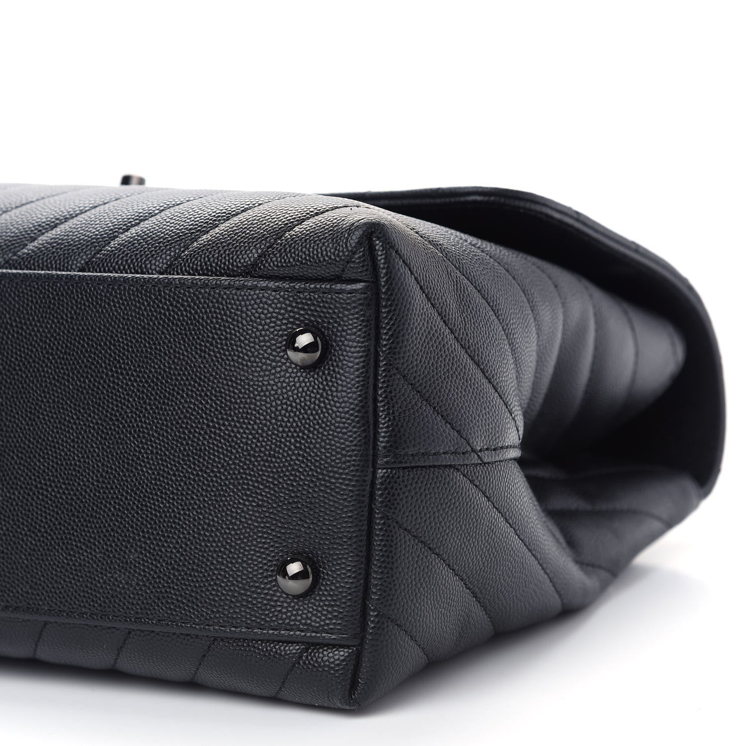 Chanel Caviar Chevron Quilted Medium Coco Handle Flap So Black 8 of 8