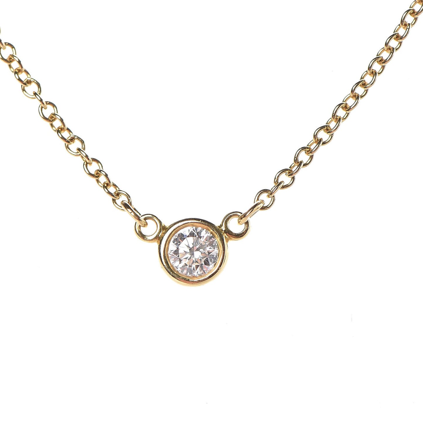 18K Yellow Gold Diamond .12ct Elsa Peretti Diamonds by the Yard Pendant Necklace