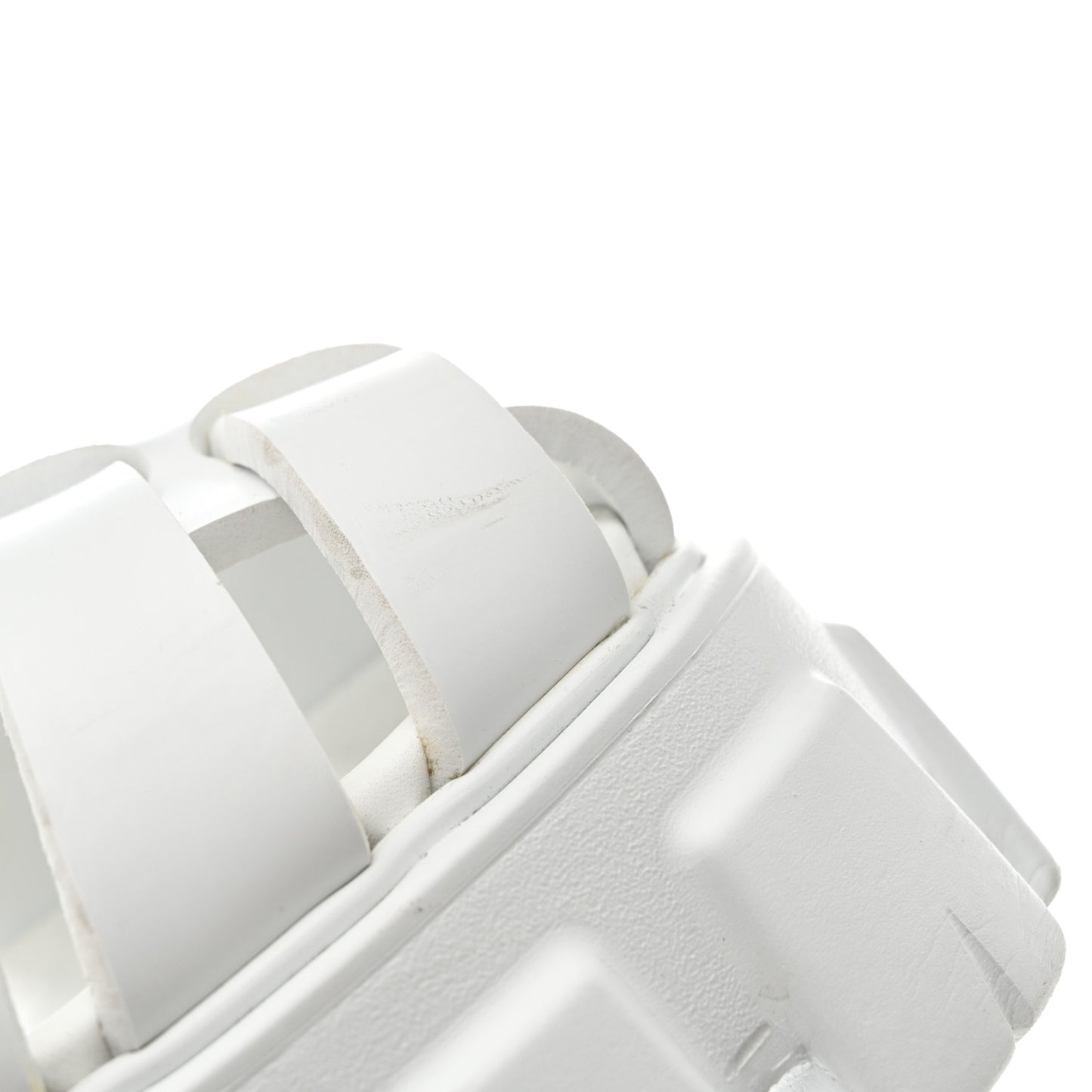 Foam Rubber Metal Triangle Logo Monolith 55mm Cage Sandals 35 White