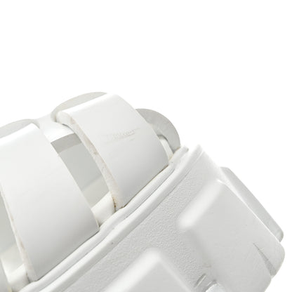 Prada Foam Rubber Metal Triangle Logo Monolith 55mm Cage Sandals 35 White 9 of 11