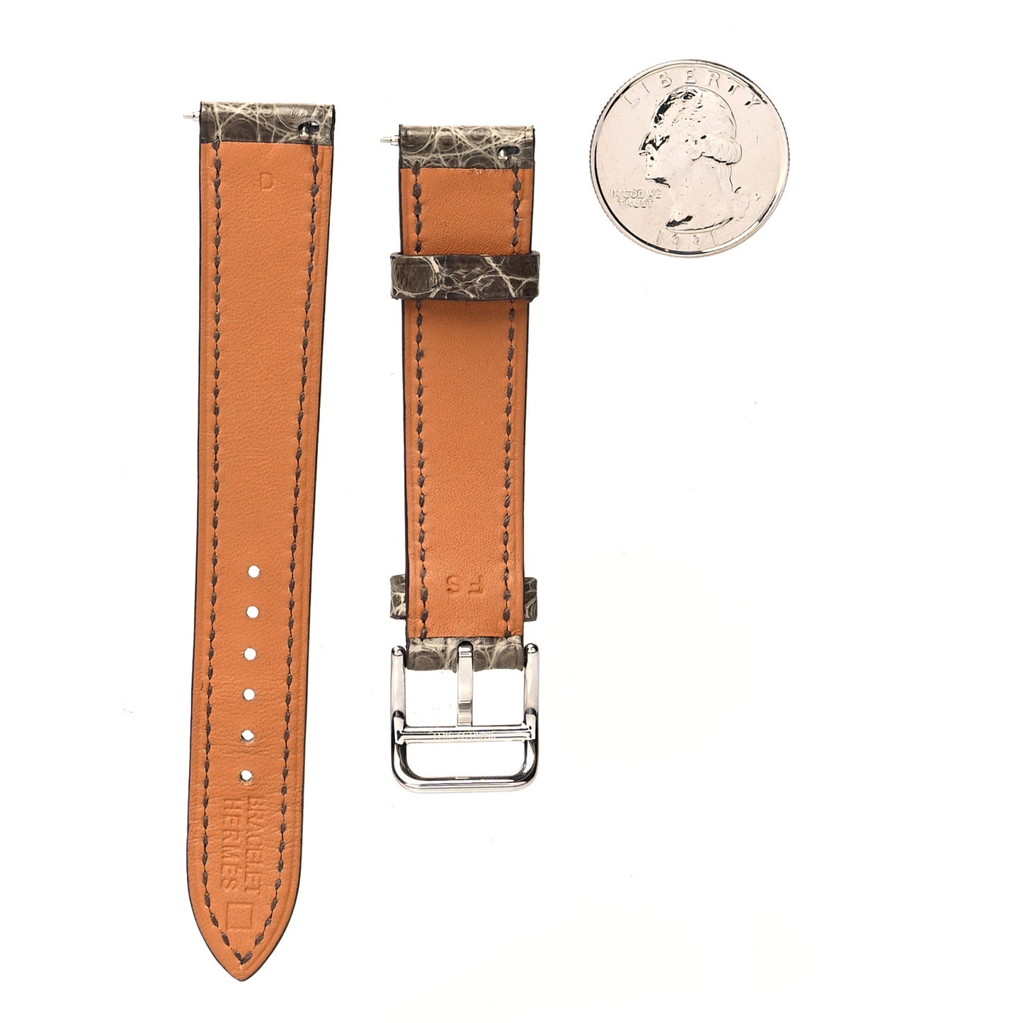 Shiny Alligator Heure H 21mm Watch Strap Elephant Grey