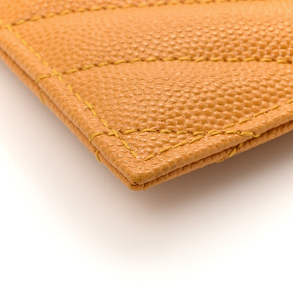 Saint Laurent Grain De Poudre Chevron Monogram Bill Pouch Senape Yellow 8 of 9