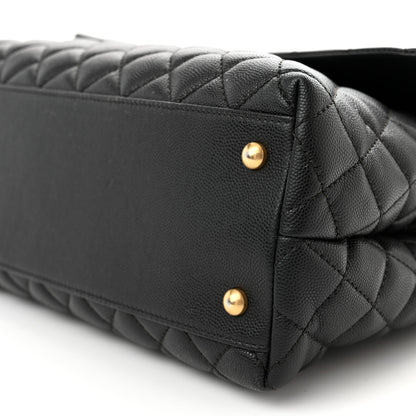 Chanel Caviar Quilted Medium Coco Handle Flap Black 10 of 11
