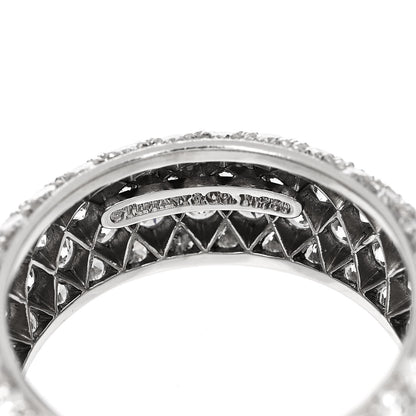 Tiffany Platinum Diamond Wide Soleste Band Ring 53 6.5 4 of 5