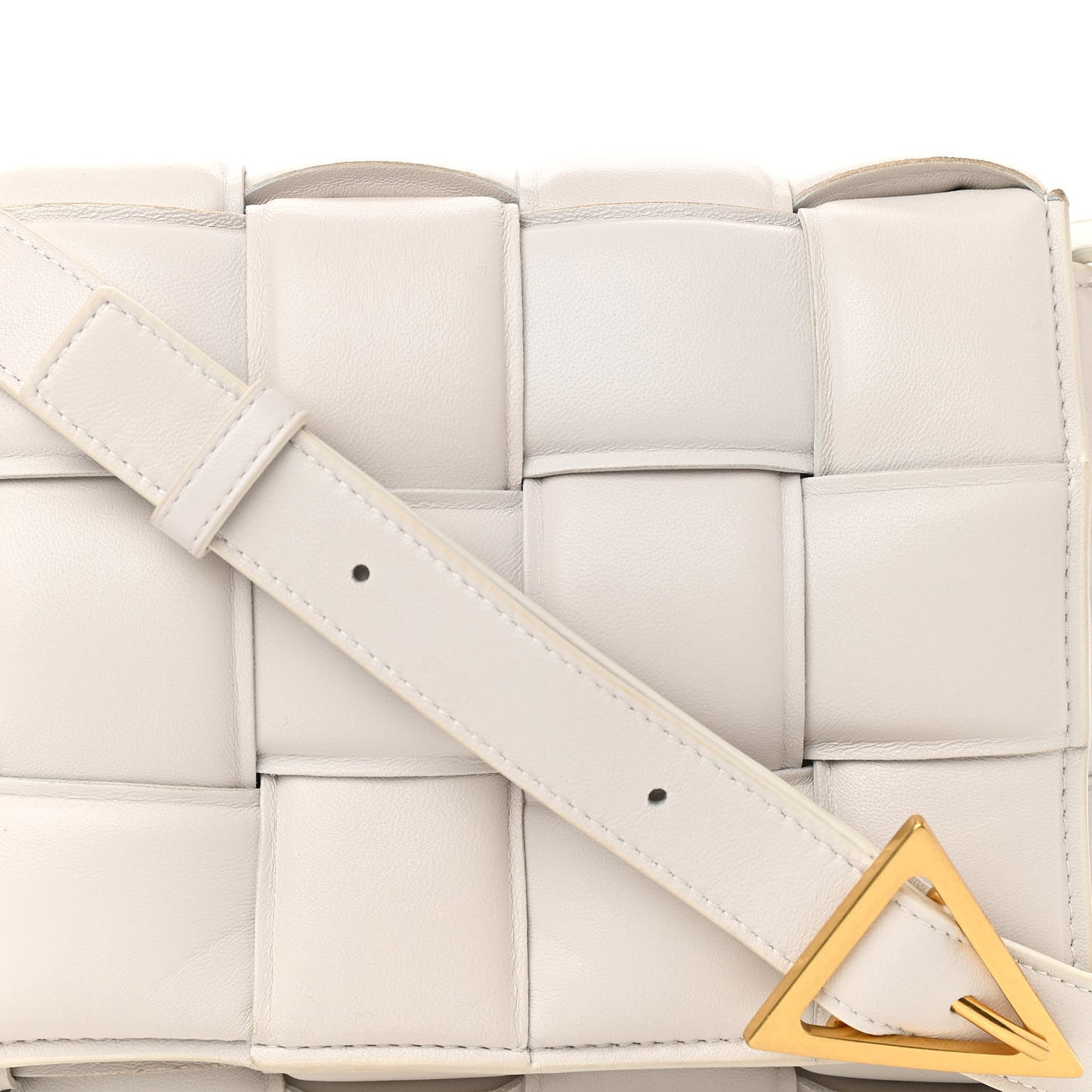 Nappa Maxi Intreccio Padded Cassette Crossbody Bag Chalk