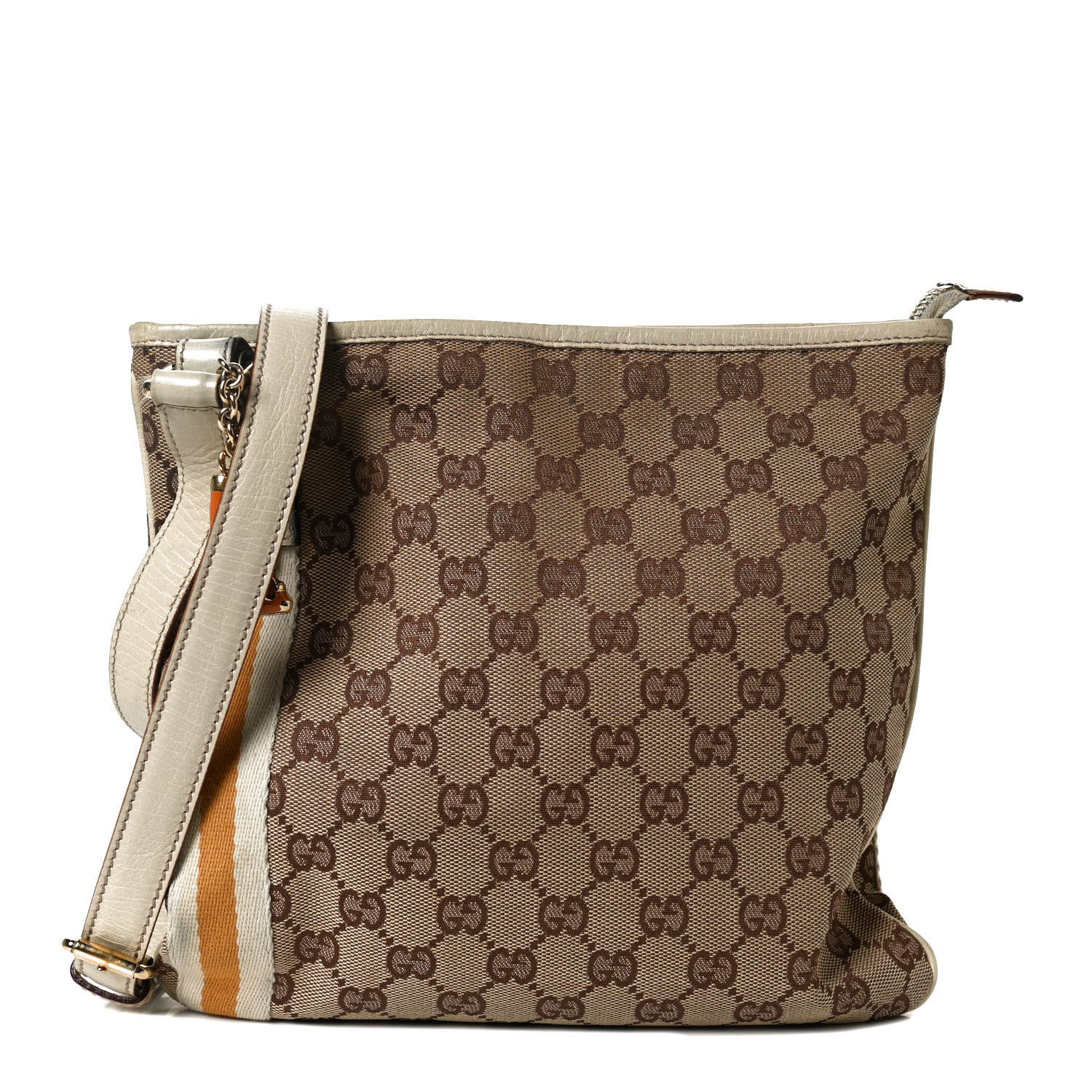 Gucci Monogram Web Jolicoeur Charms Messenger White 1 of 12