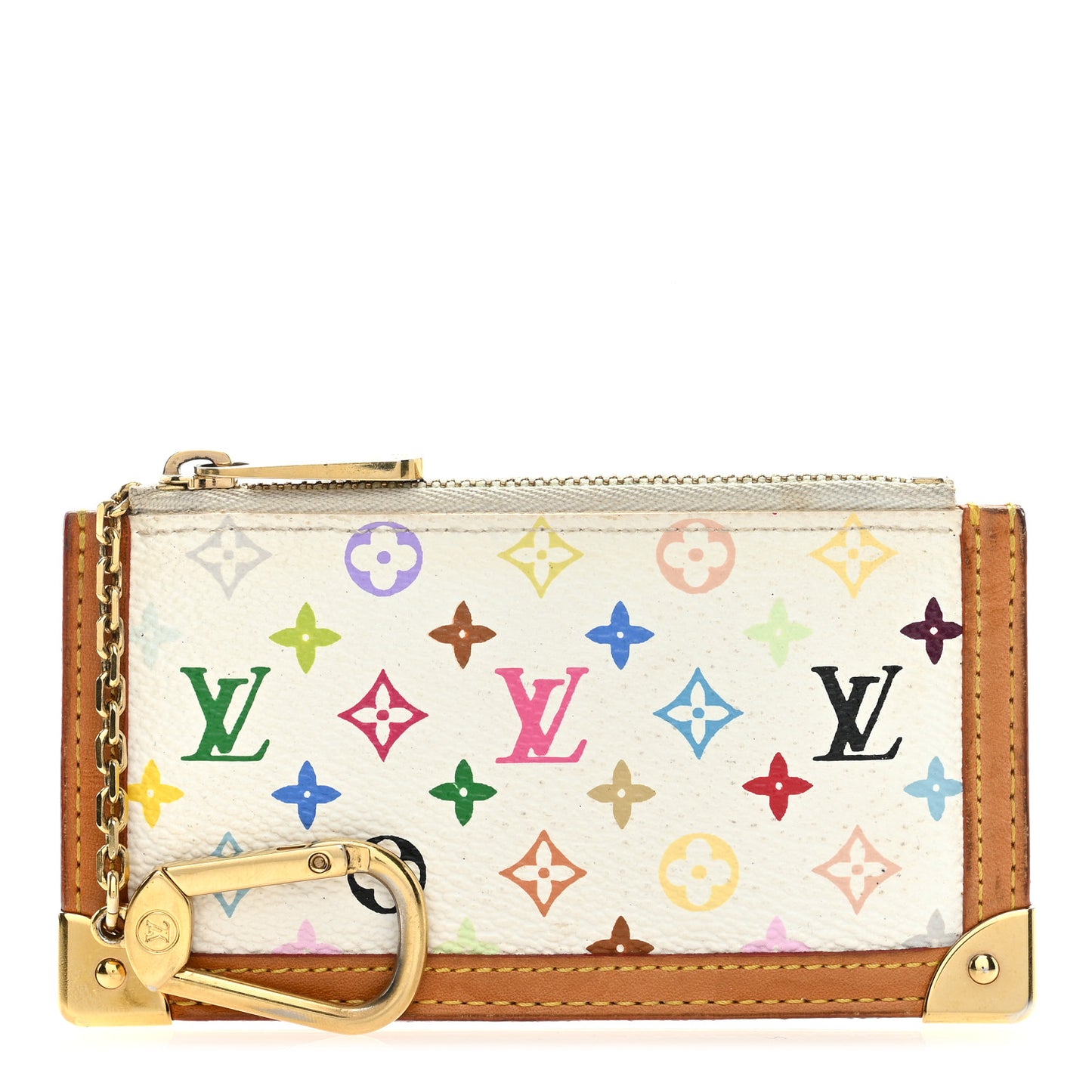 Monogram Multicolor Key Pouch White
